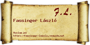 Fassinger László névjegykártya