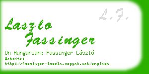 laszlo fassinger business card